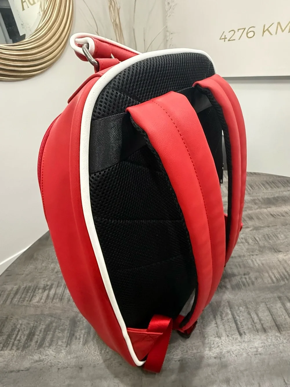 Diesel Red Men’s Backpack with Embossed Logo